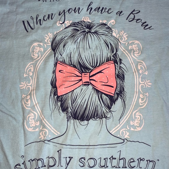 Simply Southern Who Needs A Crown When You Have A Bow Short Sleeve - Picture 6 of 7